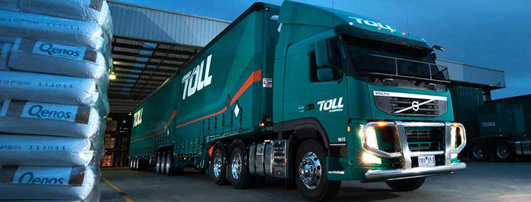 Toll trucks at a depot