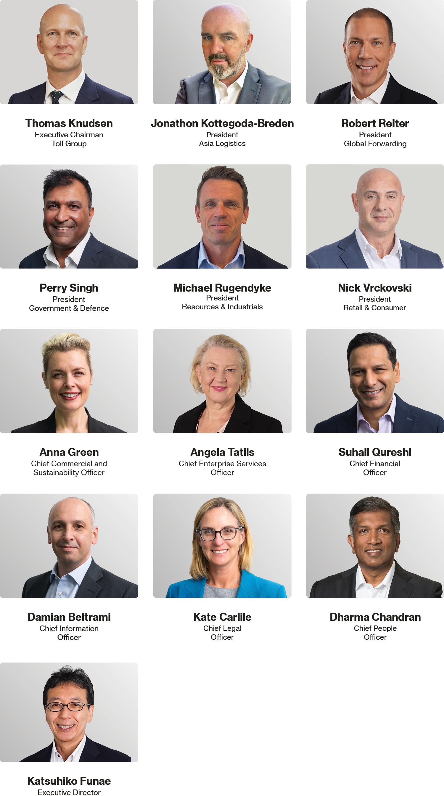 Toll Group org chart Nov 25